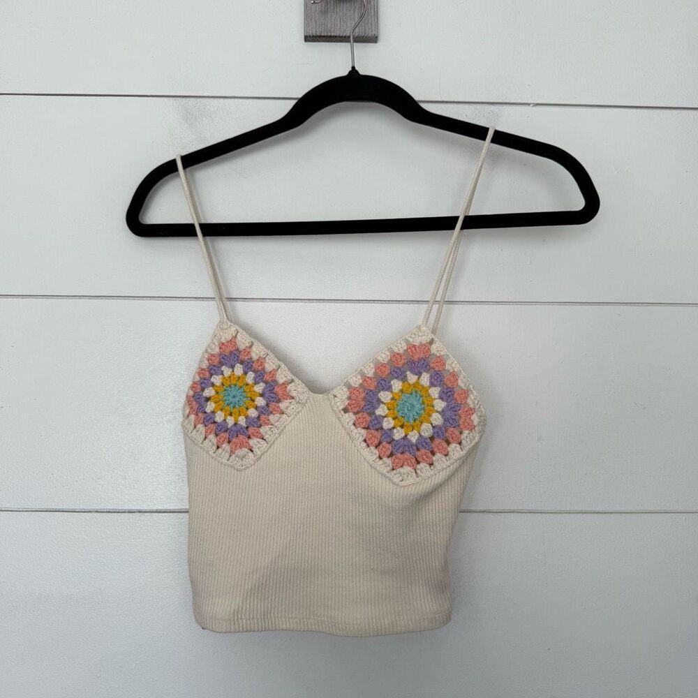 Zara Women’s XS White Crochet Embroidered Tank